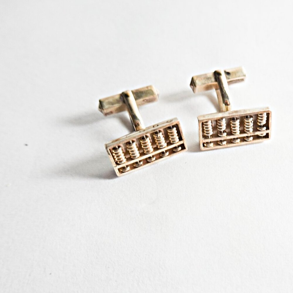 Sterling Silver Moving Abacus Cufflinks